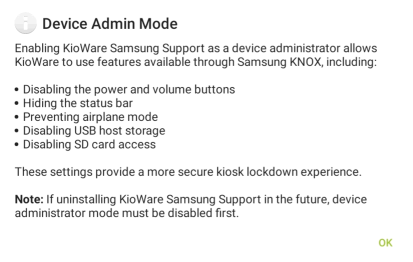 Samsung Warning - Device Admin Prevents Uninstall