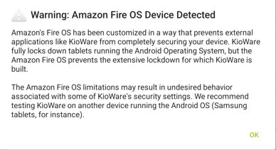 Amazon Fire OS Device Detected Warning