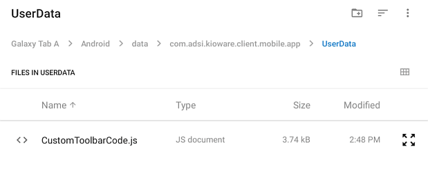 CustomToolbarCode in the UserData directory