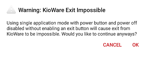 Exit Is Impossible Warning