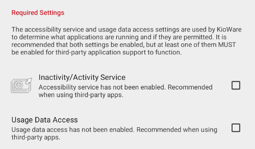 Initial Application Manager screen