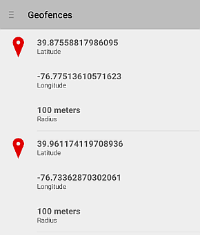 Geofences Add Screen