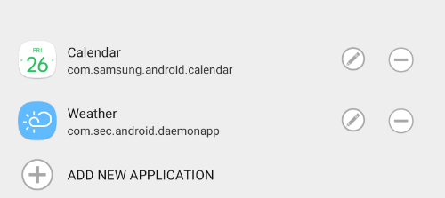 Samsung KNOX Tab, Clear Application Data List screen