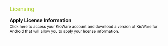 License tab, License from Google Play Store