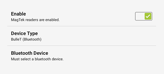 MagTek Settings