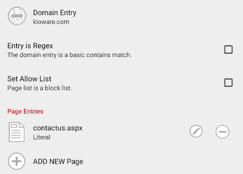 Scripting Access List, Edit Domain