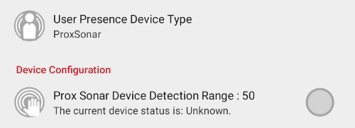 Attract/Inactivity Tab, User Presence Device Configuration screen, Enabling ProxSonar