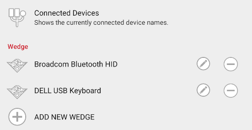 Keyboard Wedge Settings