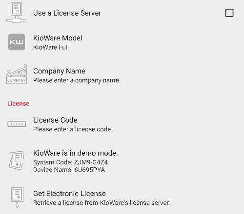 License Tab