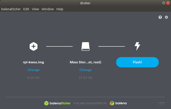 Raspberry Pi Method, balenaEtcher