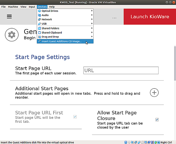 Virtual Machine Method, Insert Guest Additions CD Image