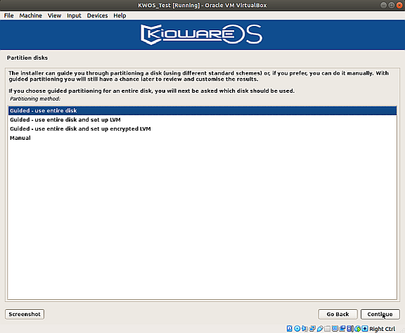 Virtual Machine Method, Set Up Partitioning