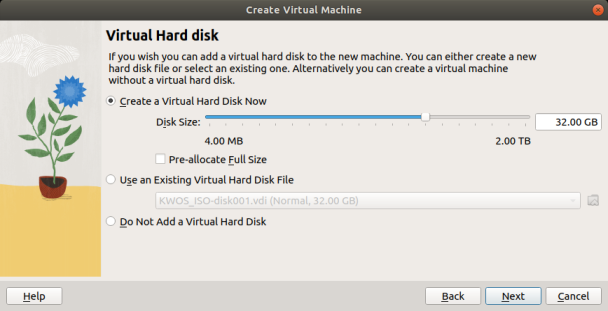 Virtual Machine Method, Entering Virtual Hard Disk Information