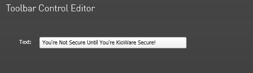Toolbar Control Editor, Adding Custom Text