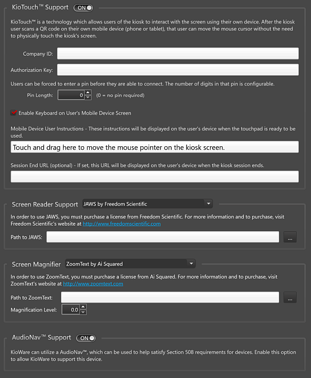 Assistive Technologies Tab