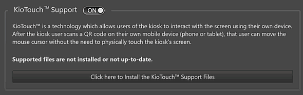 Assistive Technologies Tab, Download and Install of KioTouch<sup>TM</sup> Support Files