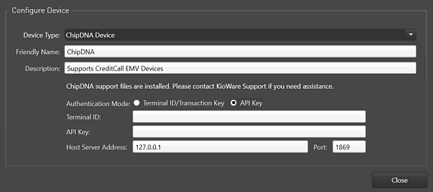 Devices Tab, Input Devices, Add ChipDNA Device