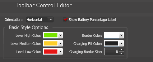 Toolbar Control Editor, Custom Battery State