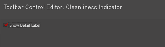 Toolbar Control Editor, Custom Cleanliness Indicator