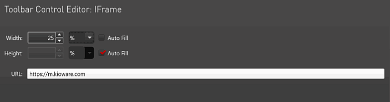 Toolbar Control Editor, Custom IFrame