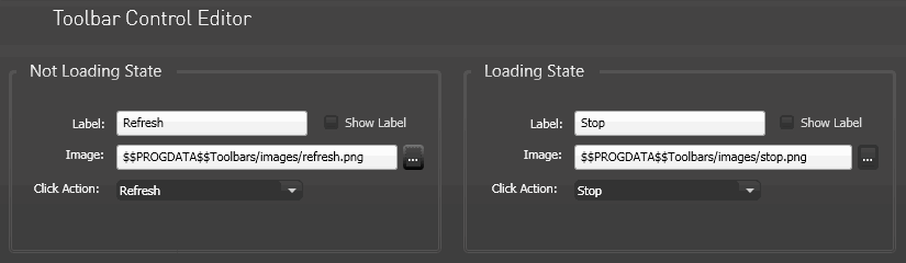 Toolbar Control Editor, Custom Multistate Indicators