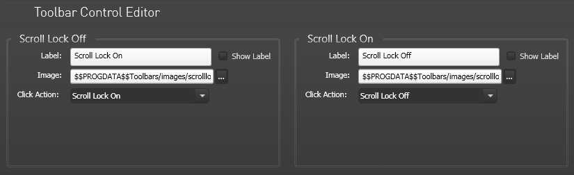 Toolbar Control Editor, Custom Scroll Lock State