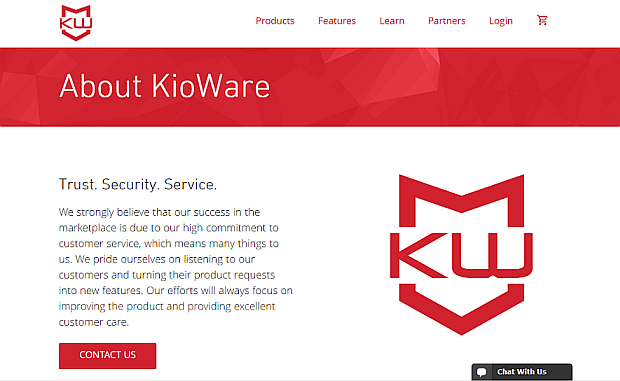 Config Tool, Contact Us Button, KioWare Contact Us Page