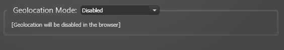 Browser Tab, Geolocation Mode Disabled