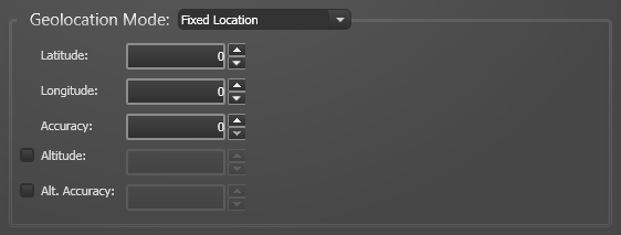 Browser Tab, Geolocation Mode, Fixed LocationSettings