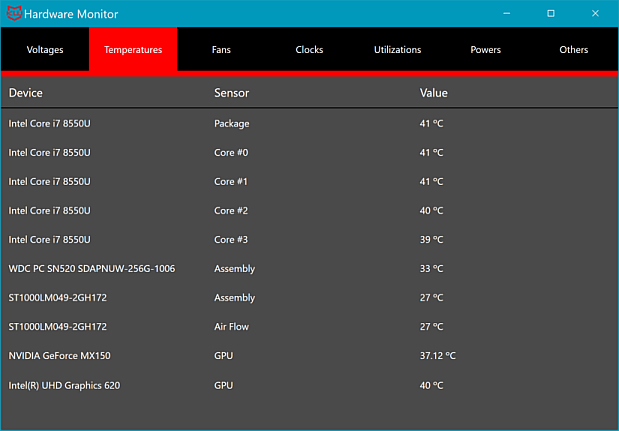 Devices Tab, Configure Device Window, Hardware Monitor Window