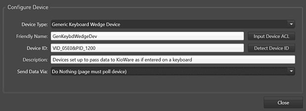 Devices Tab, Input Devices, Add Reader, Imaging, and Other Devices