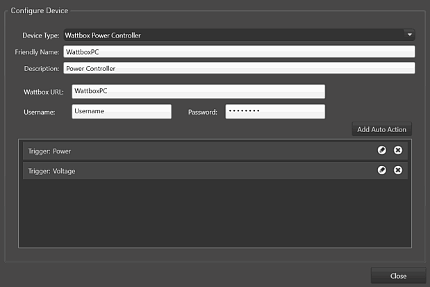 Devices Tab, Input Devices, Add Wattbox Power Controller