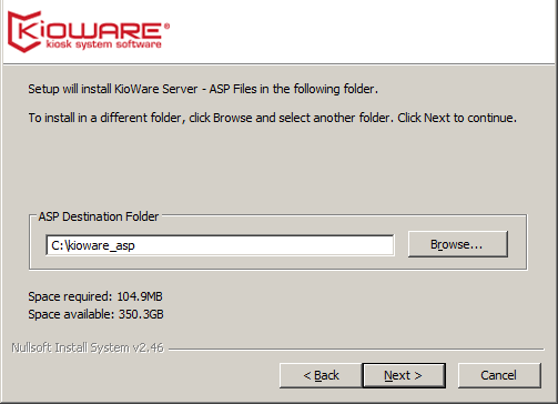 Installation, Set Installation Folder for ASP Files