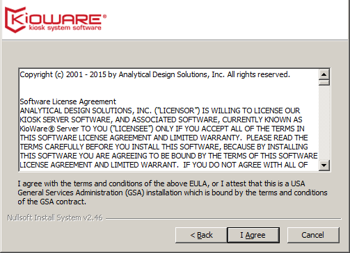 Installation, License Agreement