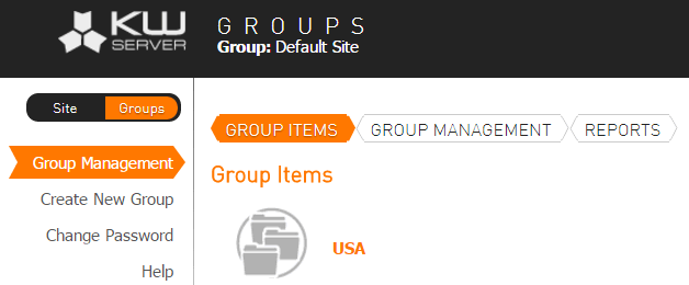 Group Management, Main Menu