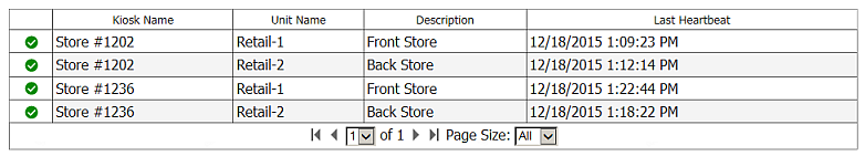 Project Management, Kiosk List in Row View