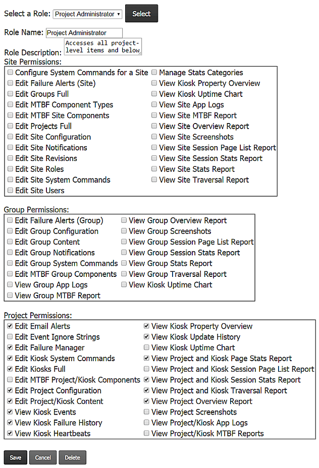 Role Management, Set Permissions for Role