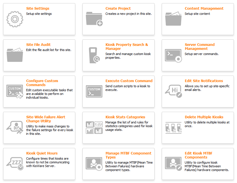 Site Management, Site Management Tab