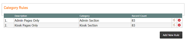 Site Management, Site Management Tab, Kiosk Stats Categories List