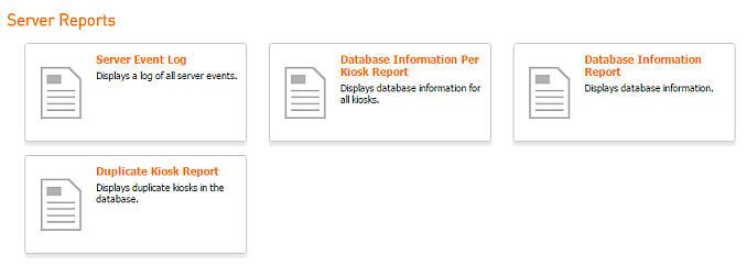 Server Management, Reports Tab